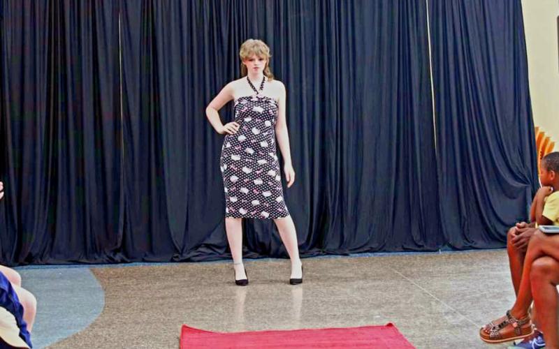 Katelyn Martin had the opportunity to model dress designs at the Central Texas College Fashion Showcase earlier this month. courtesy photo