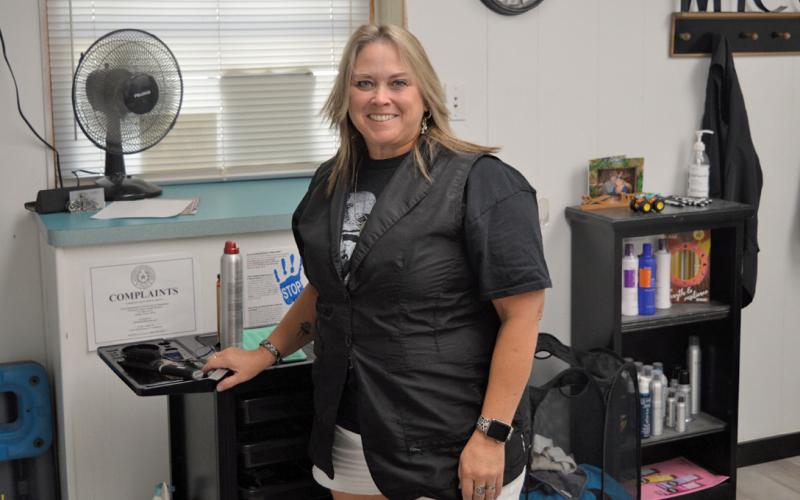 Becky Linville, stylist at Wild Heart Salon, offers at-home services to home-bound and elderly Lampasans. erick mitchell | dispa tch record