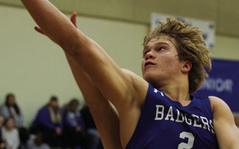 Haegan Oncken scored the game-winning basket for the Badgers against Jarrell. HUNTER KING | DISPATCH RECORD