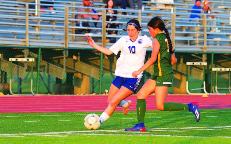 Liliana Fryer was a standout freshman for the Lady Badgers this season and was very effective going forward on the wing. HUNTER KING | DISPATCH RECORD