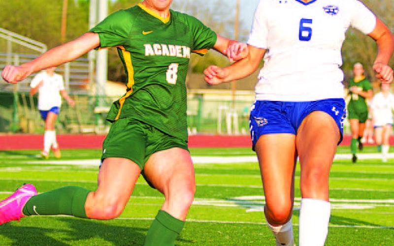 Kaitlyn Cisneros lunges in to make a tackle against the Lady Bees. HUNTER KING | DISPATCH RECORD