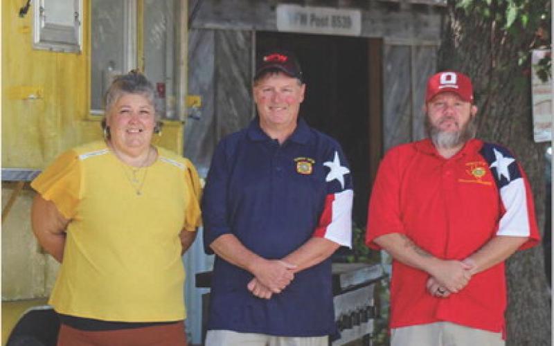 Pictured left to right are Ginnefer Cook-Gass, founder of Community Kitchen; Jay Jackson, quartermaster of the Lampasas VFW; and Chris Adolph, Lampasas VFW post commander. Joycesarah McCabe | Dispatch Record