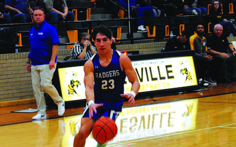 Ethan Moreno runs in on a breakaway against the Gatesville Hornets Tuesday afternoon. HUNTER KING | DISPATCH RECORD