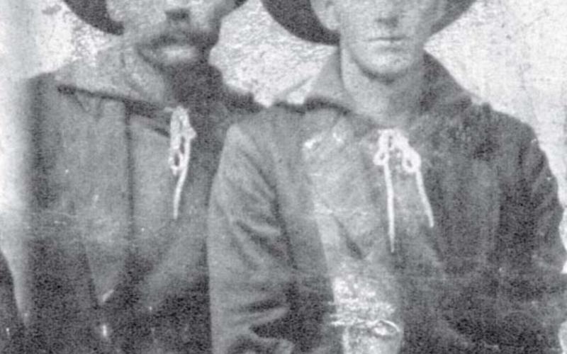 This postage stamp-size tintype is believed to be a Civil War-era photo of Mark Short and Washington Short. Courtesy photo | Starla cody