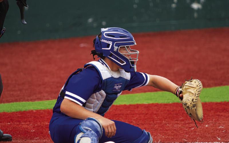 HUNTER KING | DISPATCH RECORD Corbin Kepler took over catching duties halfway through his freshman season.