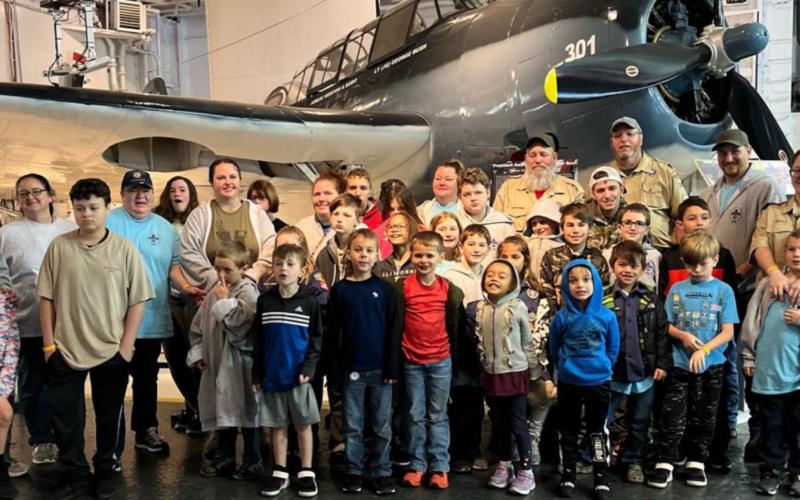 Scouts stay aboard USS Lexington