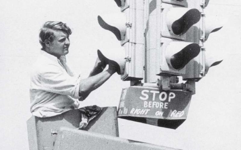 In the weeks preceeding the annual Spring Ho Festival, city crews get out and spruce up the town. In 1973, the clearn-up effort included polishing the traffic lights. file photo | lampasas dispatch