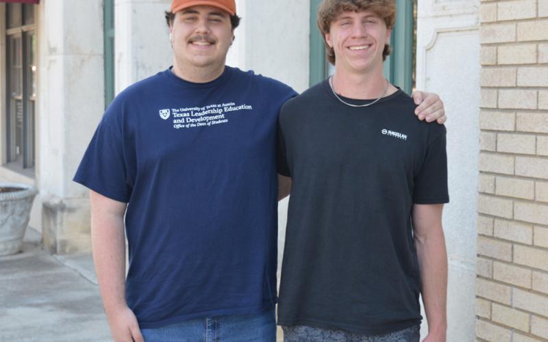 Cole Wheeler, at left, will teach world history at Lampasas High School, where brother Cale Wheeler will be a junior this next year. The elder brother also will serve as a UIL Speech and Debate coach, seeking to secure a state championship in the event with his younger brother and Cale’s teammates. erick Mitchell | dispatch record