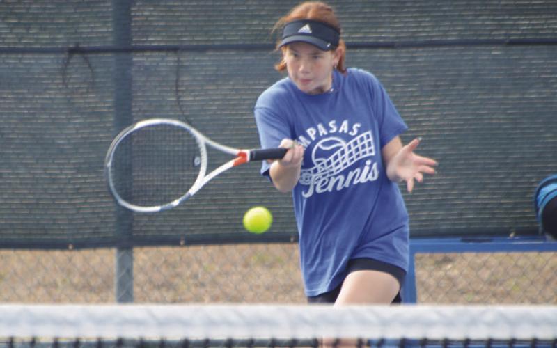 Allison Valdez will be one of the Lampasas tennis players heading to the regional tournament next week. FILE PHOTO