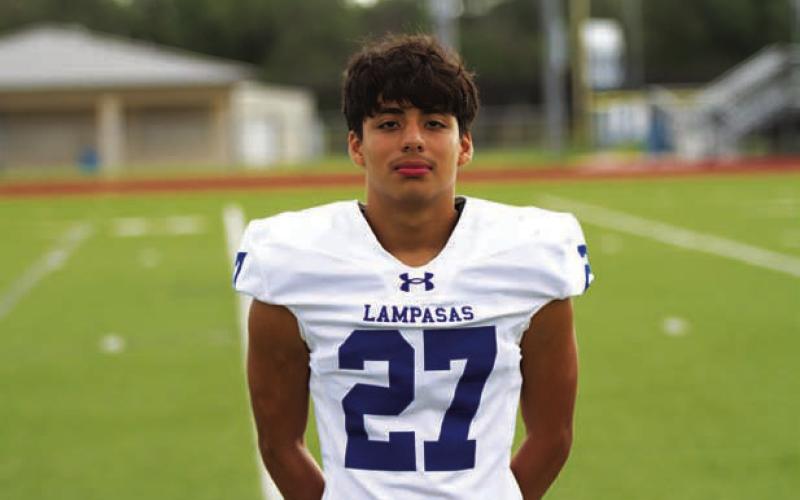 Name: Edwin Gonzalez Class: Junior Sport: Football and Soccer Favorite Teacher or Coach: Coach Vanliew Favorite Place in Lampasas: Whataburger One Person You Look Up To: My dad Main Goal This Season: Making great plays