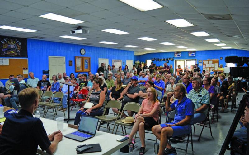 Kempner Water Supply Corp. drew a large audience last August for a KWSC board meeting where water customers voiced their concerns about a lack of water during the 2023 drought. Problems with too much precipitation in the spring have led to water issues this summer. The next KWSC board meeting is scheduled for Wednesday at 6 p.m., once again at the Kempner Volunteer Fire Department training room. FILE PHOTO