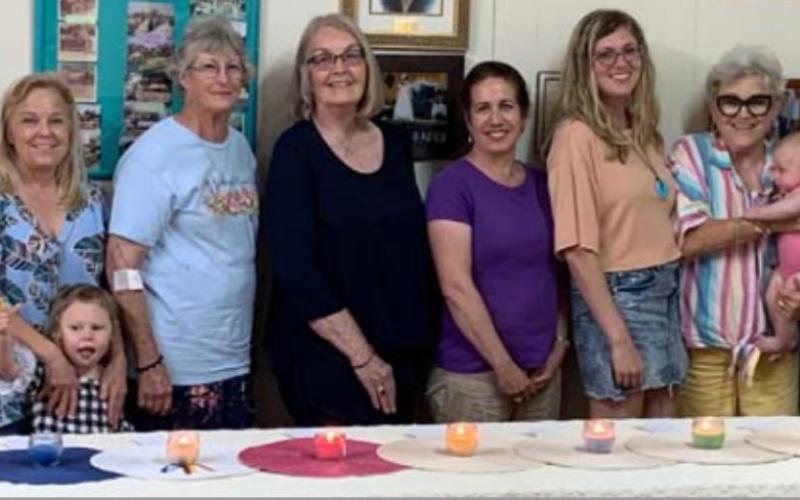 Officers for the new term of the L-M Garden and Civic Club are, left to right: Debbie Hicks, president; Sheri Stone, second vice president; Val Cash, secretary; Patricia Dorsey, treasurer; Laurie Davis, reporter; Candace Pauly, historian; Janie Potts, parliamentarian; and Tico Hicks, who provided the installation ceremony. Not pictured: Lewvon Hicks. COURTESY PHOTO