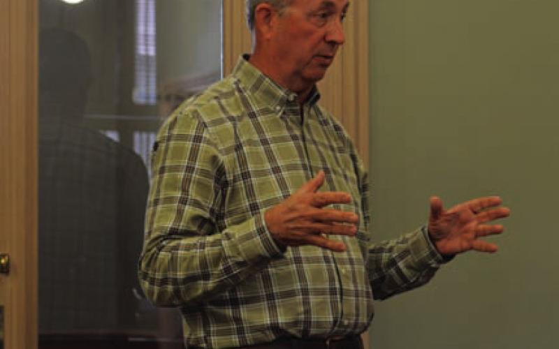Steve Manning of Natural Resources Solutions outlines a potential grant opportunity for the county. ERICK MITCHELL | DISPATCH RECORD