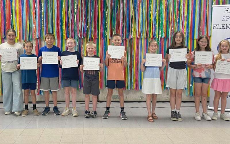 Hanna Springs Elementary announced their fourth-grade straight-A students, who are pictured here. courtesy photo | Hanna Springs elementary