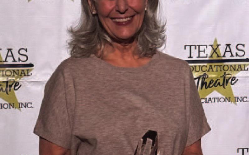 Lampasas High School theater director Greta Peterson received the Founder’s Award from the Texas Educational Theatre Association. COURTESY PHOTO