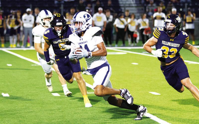 HUNTER KING | DISPATCH RECORD Jaden McElwain stood out for Lampasas on offense last week during the game against Stephenville.