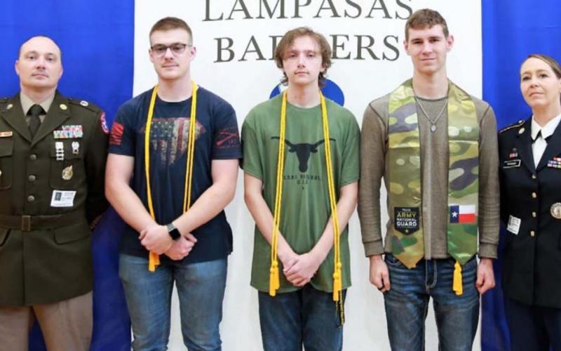 Pictured from left to right are Staff Sgt. Steven Martin, Gunnar Osborne, Collin Martin, Cameron Pfeifer and Sgt. Janette Pfeifer. CHRIS MILES | COURTESY PHOTO