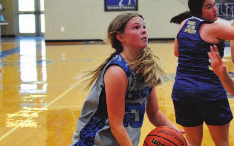 Addison Borchardt goes to the basket for a layup. HUNTER KING | DISPATCH RECORD