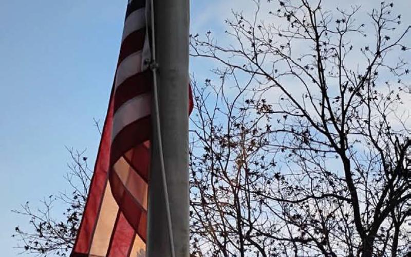 The American flag flies at half staff at Sylvia Tucker Memorial Park in Kempner in memory of Jimmy Carter. The former president died Dec. 29, 2024, at the age of 100. COURTESY PHOTO