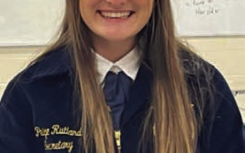 Paige Rutland earned an individual first place in Senior Creed at the Bluebonnet FFA District competition and will move on to the area competition. COURTESY PHOTO