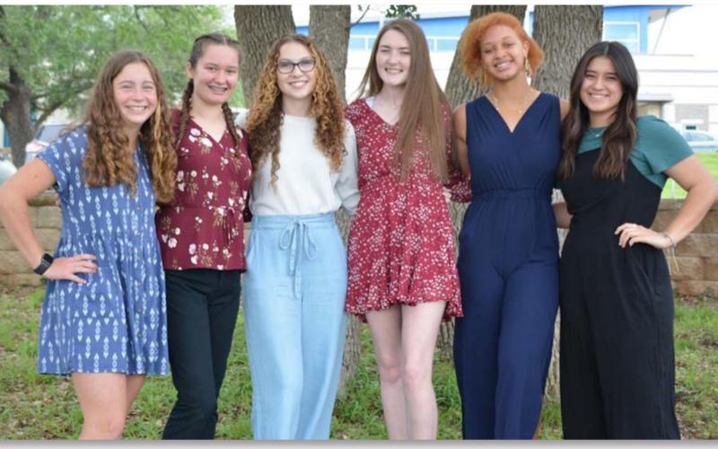 Lampasas High School students chosen to participate in the 2021 American Legion Auxiliary Bluebonnet Girls State Session are, from left, Abby Valdez, Larissa Sneed, Katie Procter, Bryli Wilson, Juliana Dwamena and Keona Cartwright. MONIQUE BRAND | DISPATCH RECORD