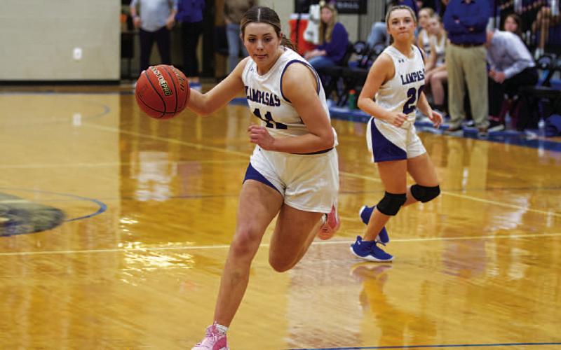 Mia Mulcahy and the Lady Badgers will play Marble Falls to try and secure the three seed in District 24-4A at 6:30 p.m. tonight in Georgetown. HUNTER KING | DISPATCH RECORD