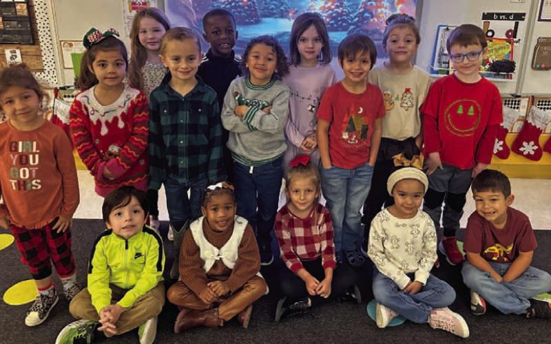 Miss Childress’ class poses for a holiday photo. COURTESY PHOTO