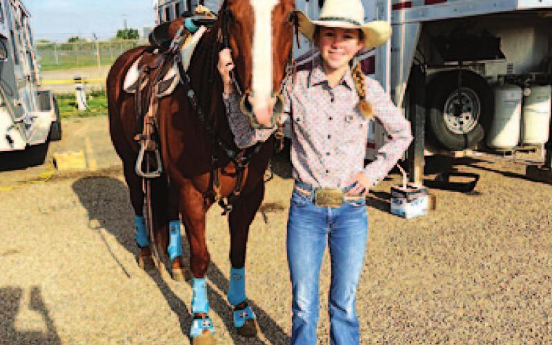 Katy Ann Turner will be riding her horse Shooter at the high school state rodeo finals. COURTESY PHOTO