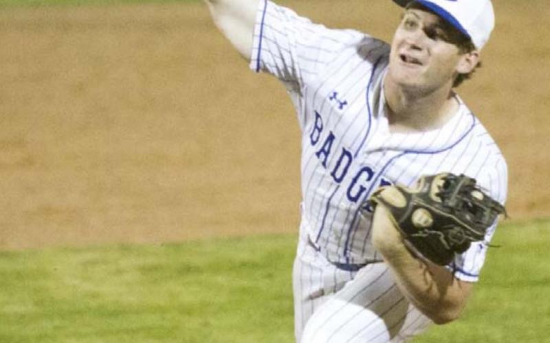 Gauge Gholson pitches in his last series as a Badger, including a scoreless relief appearance on Friday. JEFF LOWE | DISPATCH RECORD