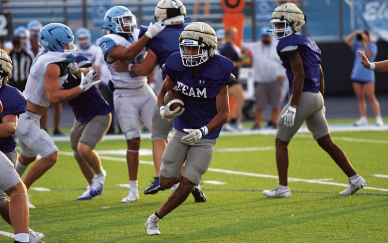 Jaden McElwain will look to hit on some explosive plays in the season opener tonight. HUNTER KING | DISPATCH RECORD
