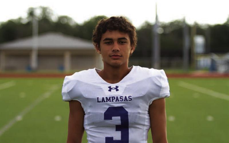 Name: Tripp Stinnett Class: Junior Sport: Football Favorite Teacher or Coach: Coach Reeves Favorite Place in Lampasas: Golf Course One Person You Look Up To: My dad Main Goal This Season: Win football games