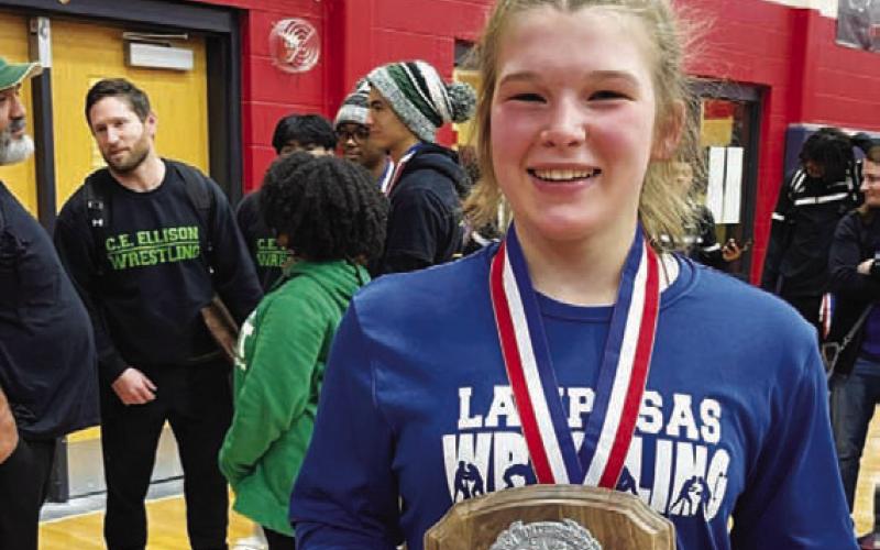 COURTESY PHOTO | LISD ATHLETICS FACEBOOK Taylor Martell was named the district’s outstanding wrestler.