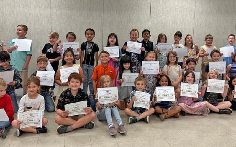 Pictured are the Hanna Springs Elementary first-grade A/B honor roll recipients. More awards will appear in an upcoming edition of the Dispatch Record. courtesy photo