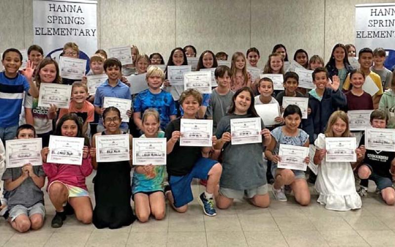 Pictured are the Hanna Springs Elementary fourth-grade A/B honor roll recipients. courtesy photo