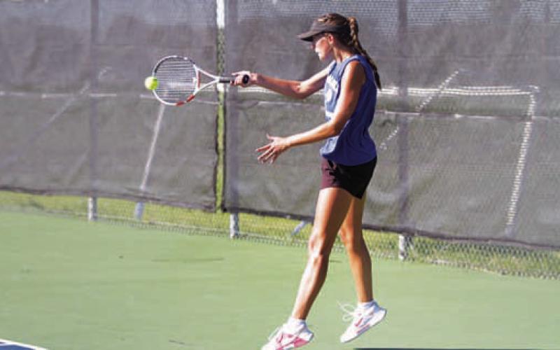 HUNTER KING | DISPATCH RECORD Chesley Breuer continues to perform on the girls’ side.