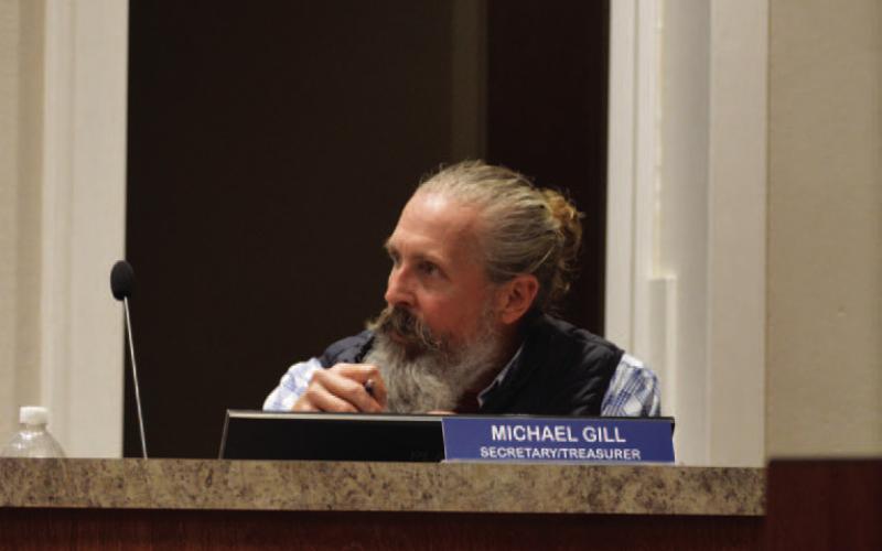 EDC Board Secretary Michael Gill on Wednesday advocated hiring a part-time administrative staff person to assist with research and recordkeeping duties. ERICK MITCHELL | DISPATCH RECORD