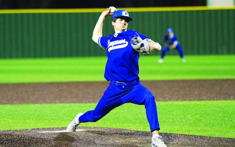 HUNTER KING | DISPATCH RECORD Calum Mitchell pitched well in his one inning of relief work against the Bulldogs.