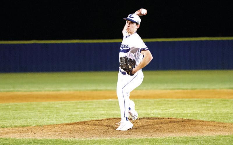 HUNTER KING | DISPATCH RECORD JT Posten was great on the mound again for the Badgers last Friday night.