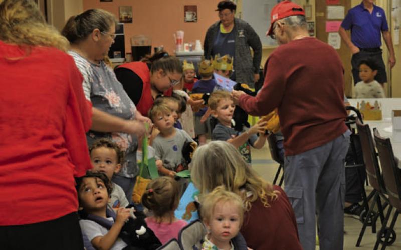 The Lampasas Multi-Service Senior Center and the Lampasas Head Start program collaborate for fun projects and activities like a special puppet program held last week. ERICK MITCHELL | DISPATCH RECORD