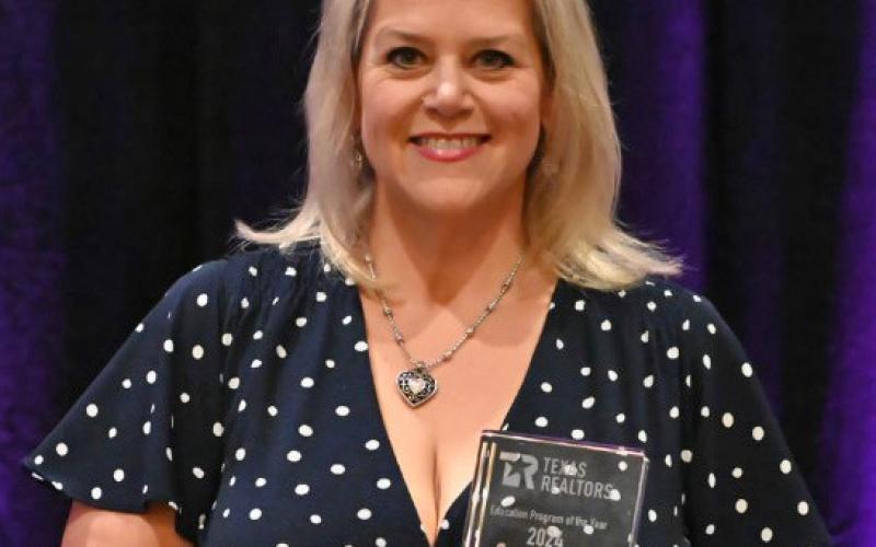 Lampasas-based real estate broker Danielle Tucker Shepard received the 2024 Texas REALTORS Education Program of the Year award for the “Agent Etiquette” series she has developed. COURTESY PHOTO