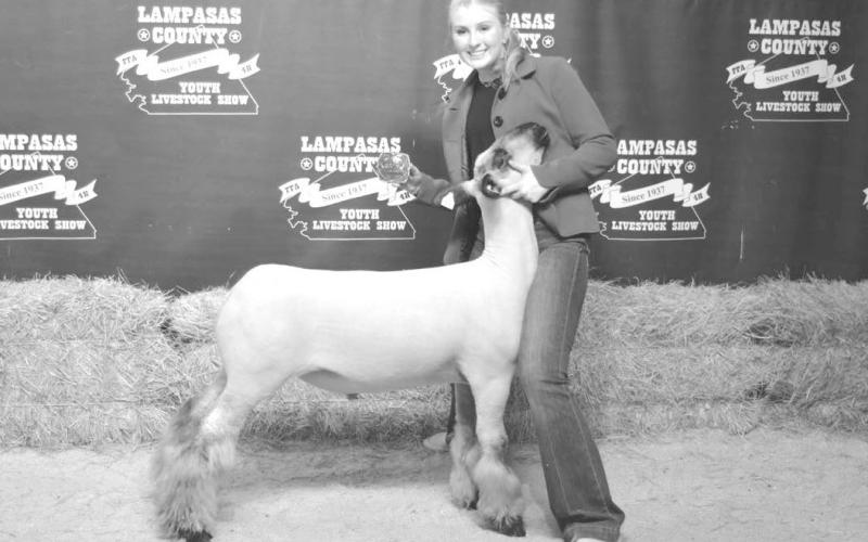 Brylie Turner exhibited the grand champion market lamb at the 2024 Lampasas County Youth Livestock Show. ERICK MITCHELL | DISPATCH RECORD