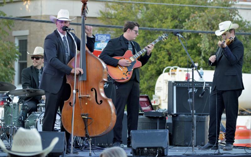 Jake Hooker and the Outsiders perform during Saturday’s Western Night on Western, hosted by the Lampasas County Museum. erick mitchell | dispatch record