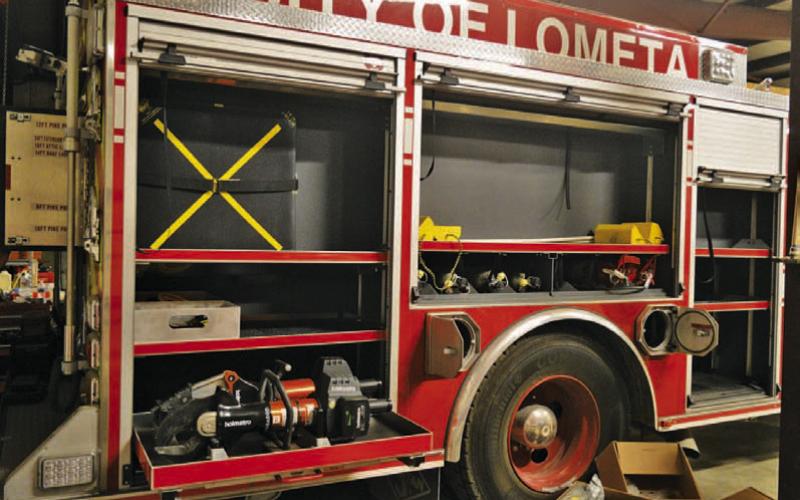 With the Lometa Volunteer Fire Department no longer leasing a portion of City Hall for a fire station, the department is in the process of removing its equipment from city-owned trucks. Equipment that belongs to the city, as shown in this photo, remains on city trucks. ERICK MITCHELL | DISPATCH RECORD
