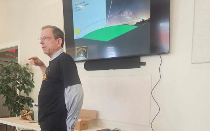 Mike Watson of the Lampasas County Friends of the Night Sky group provides guidelines on energy-efficient lighting options and ways to help preserve the night sky. courtesy photo