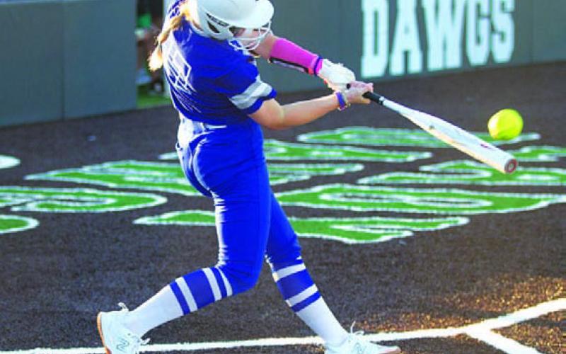 HUNTER KING | DISPATCH RECORD Aspen Wheeler had a double in last Friday’s game.