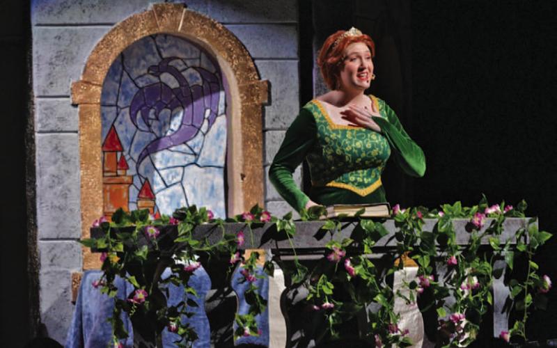 LHS student Samantha Sturgeon, portraying the character Fiona, performs a solo during last Friday’s performance of “Shrek the Musical Jr.” ERICK MITCHELL | DISPATCH RECORD