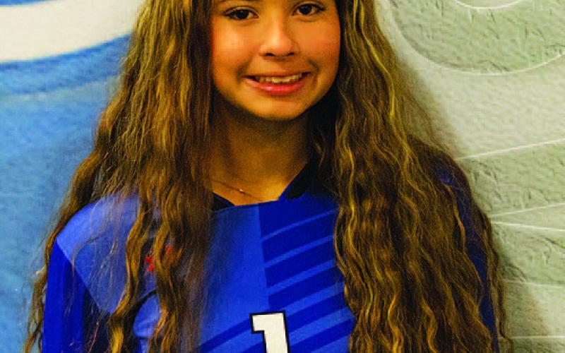 Name: Chloe Sonntag Class: Freshman Sport: Soccer Favorite Teacher or Coach: Coach Kim Burnside Favorite Place in Lampasas: The soccer field One Person You Look Up To: My dad Main Goal This Season: To improve my skills