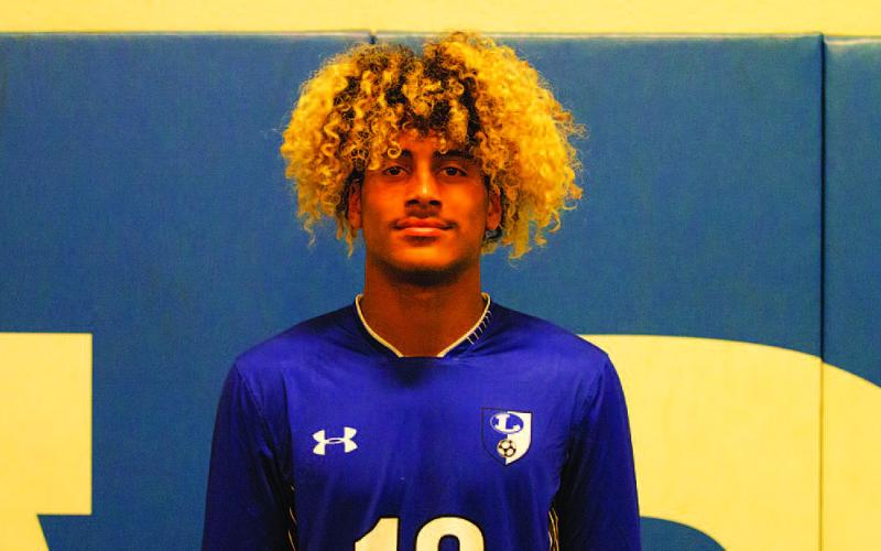 Name: Jaden McElwain Class: Junior Sport: Soccer, Football and Track Favorite School Subject: Math Favorite Vacation: The Riverwalk One Person To Meet: Travis Scott Main Goal This Season: Go to state