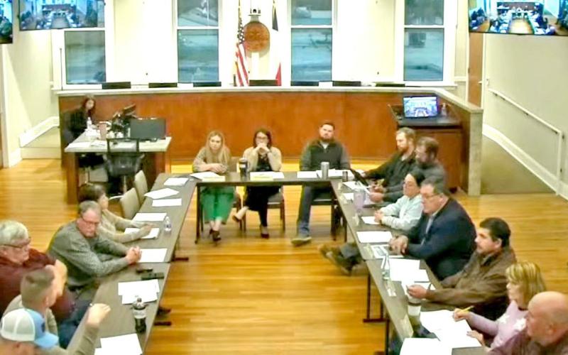 COURTESY PHOTO Kempner Water Supply Corp. officials, seated at left, met with Lampasas City Council members, at right, and city staff for an annual joint meeting. KWSC oficials have reiterated that changes are needed so the water treatment plant in Kempner can remain viable and provide adequately for its member customers.