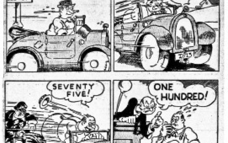 This cartoon appeared in the local newspaper, offering commentary about some early-day drivers. lampasas leader, dec. 31, 1937